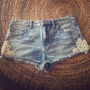 Free people distressed jean shorts